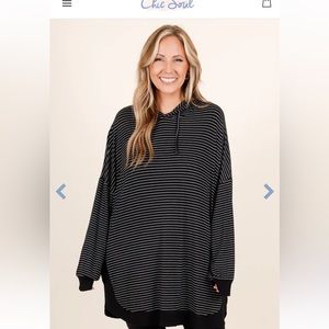 Chic Soul-Don't Fall Tonight Hoodie, Black-White